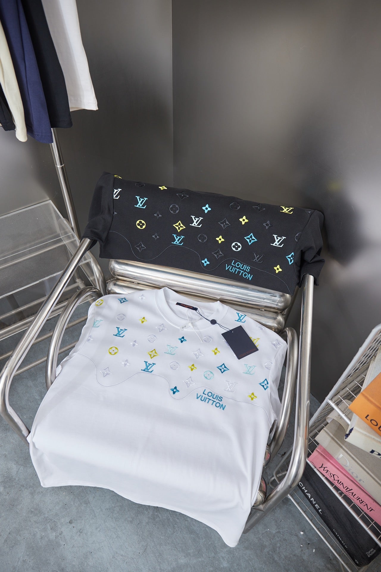 260113 New high-quality color-block embroidered T-shirt