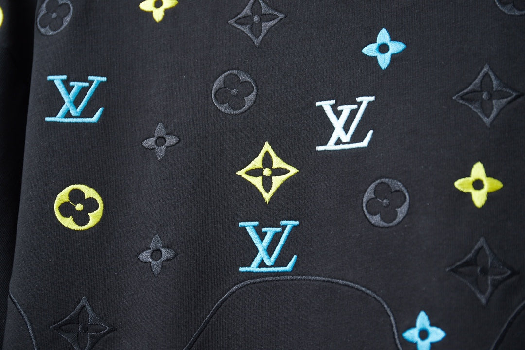 260113 New high-quality color-block embroidered T-shirt