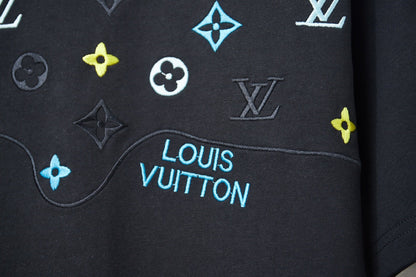 260113 New high-quality color-block embroidered T-shirt