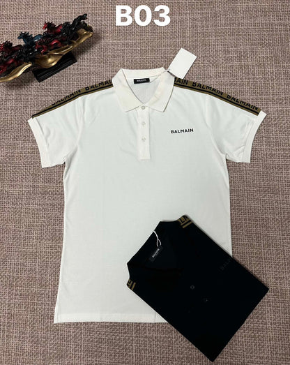260113 New high-quality classic logo woven tape patchwork polo