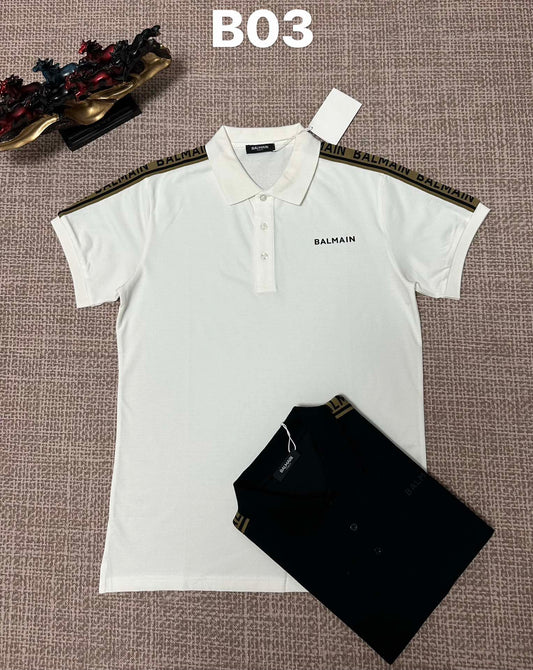 260113 New high-quality classic logo woven tape patchwork polo