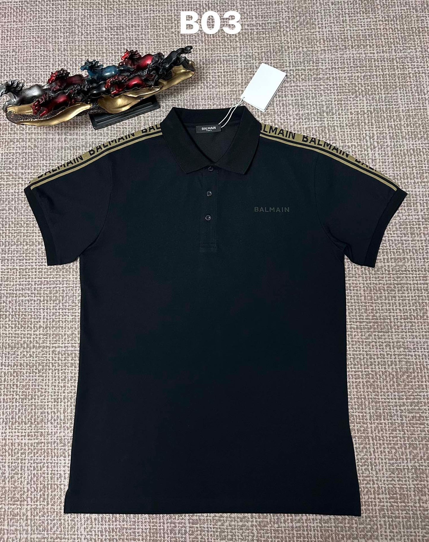 260113 New high-quality classic logo woven tape patchwork polo