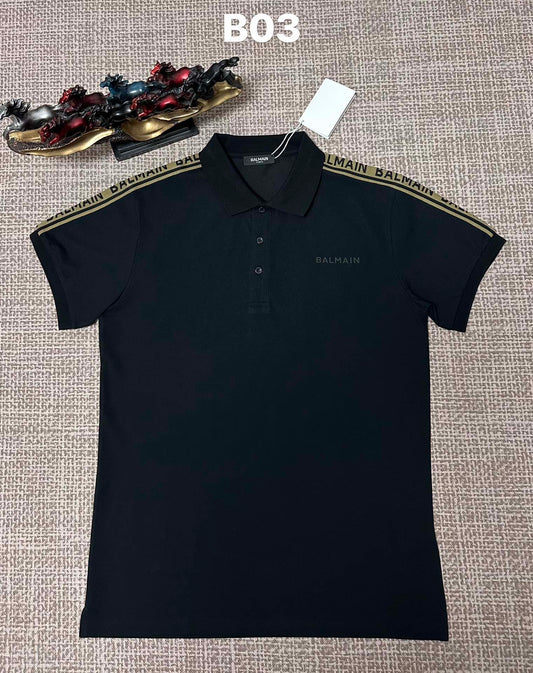 260113 New high-quality classic logo woven tape patchwork polo