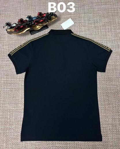 260113 New high-quality classic logo woven tape patchwork polo