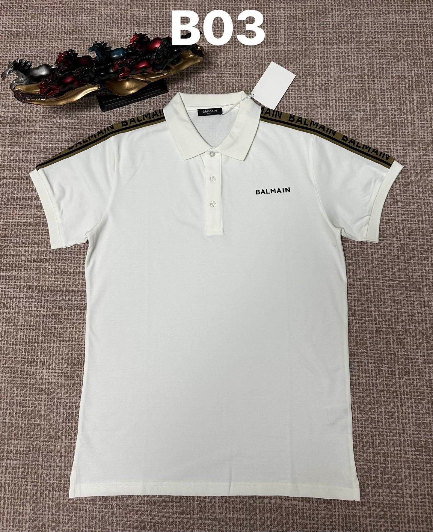 260113 New high-quality classic logo woven tape patchwork polo