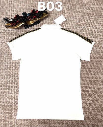 260113 New high-quality classic logo woven tape patchwork polo