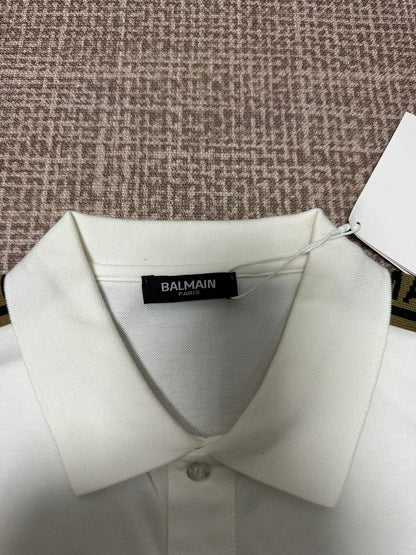 260113 New high-quality classic logo woven tape patchwork polo