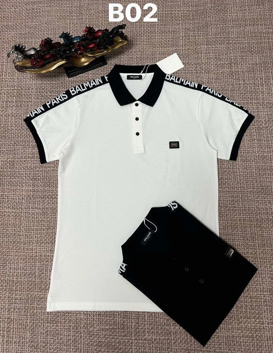 260113 New high-quality classic logo woven tape patchwork polo