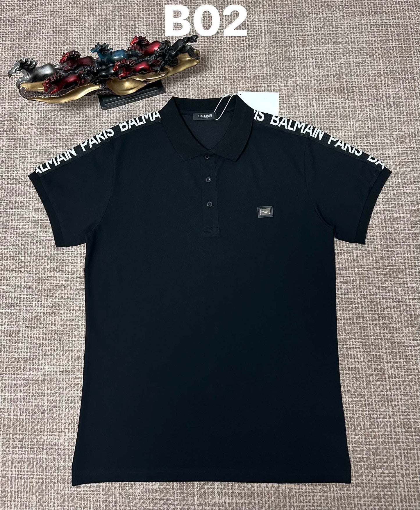 260113 New high-quality classic logo woven tape patchwork polo