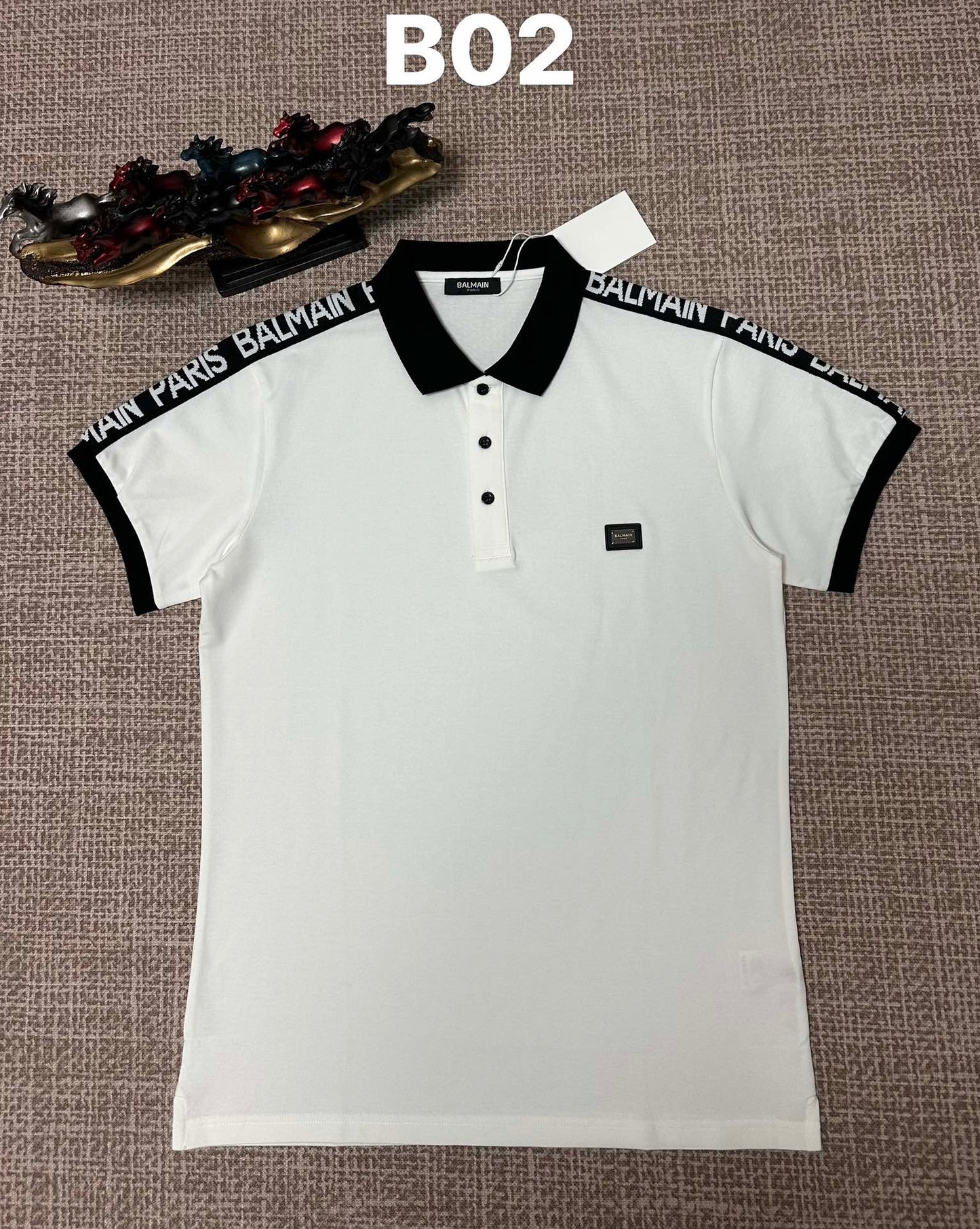 260113 New high-quality classic logo woven tape patchwork polo