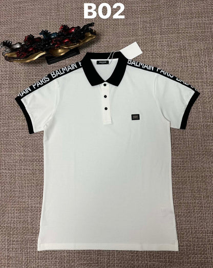 260113 New high-quality classic logo woven tape patchwork polo