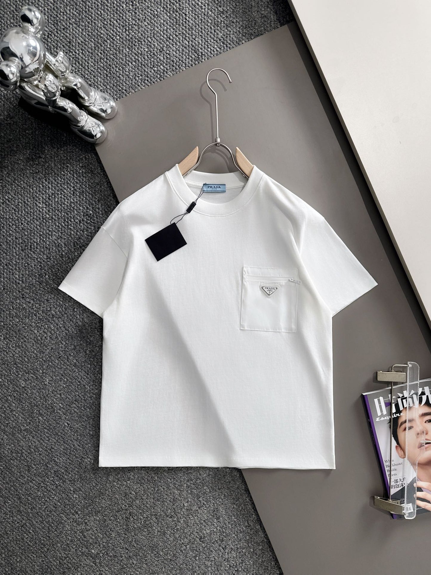 260113 New high-quality classic pocket triangle logo T-shirt