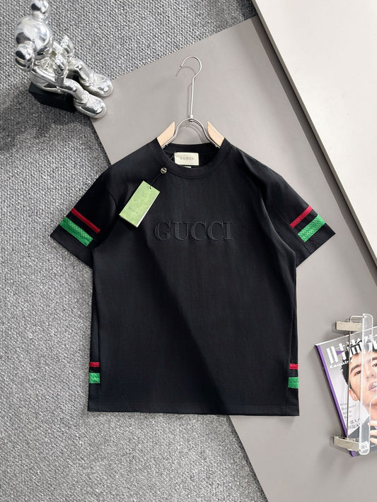 260113 New high-quality embroidered lace patchwork T-shirt