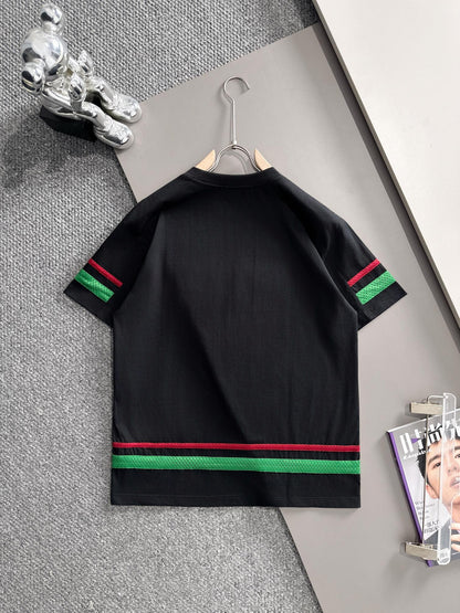 260113 New high-quality embroidered lace patchwork T-shirt