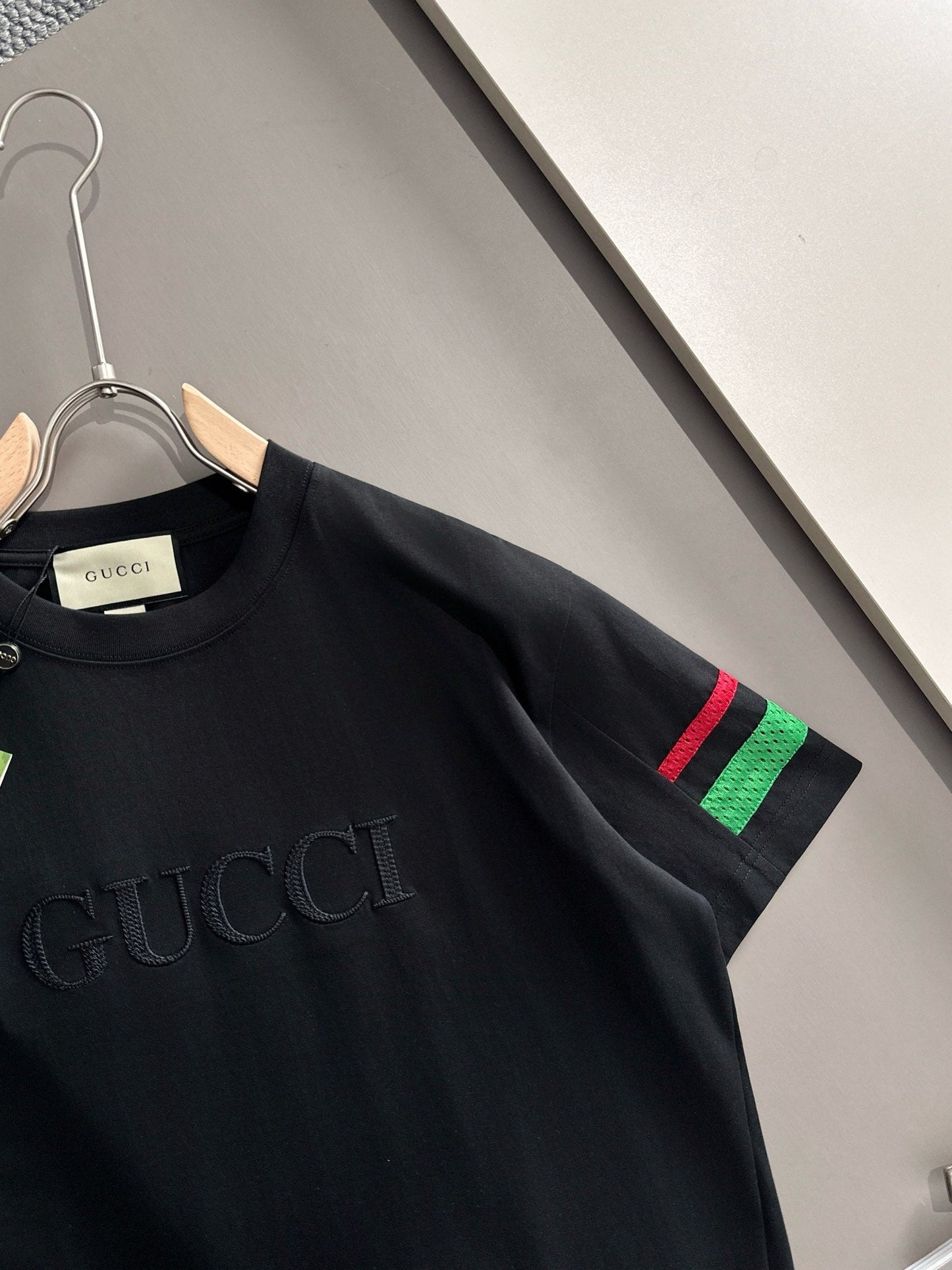260113 New high-quality embroidered lace patchwork T-shirt