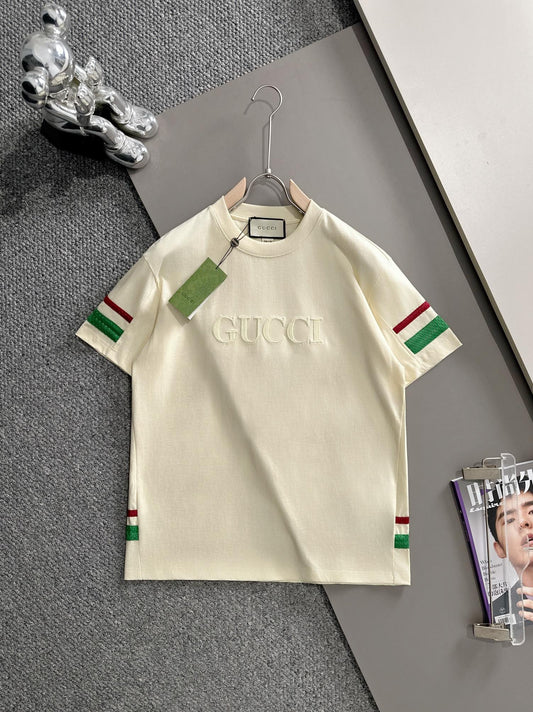 260113 New high-quality embroidered lace patchwork T-shirt
