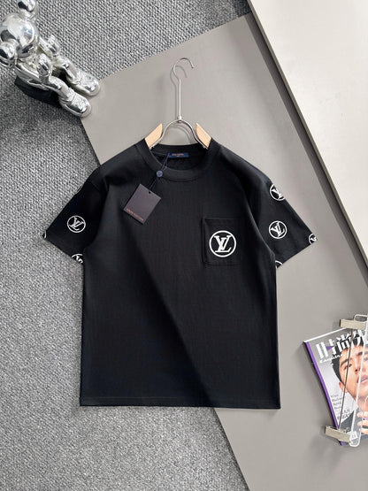 260113 New high-quality T-shirt with pocket sleeves and printed design