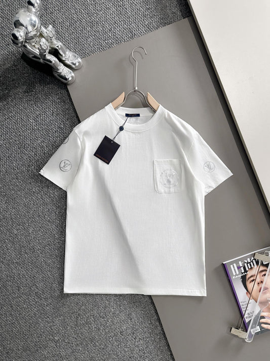 260113 New high-quality T-shirt with pocket sleeves and printed design