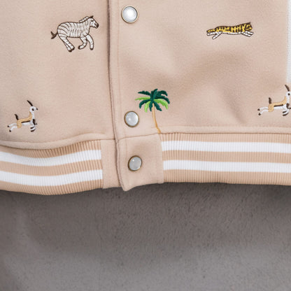 260113 New high-quality animal embroidery baseball jacket