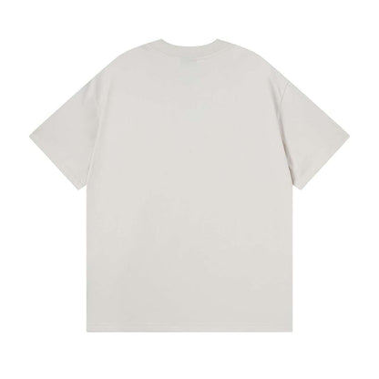 260113 New high-quality striped woven fabric washed snowflake T-shirt