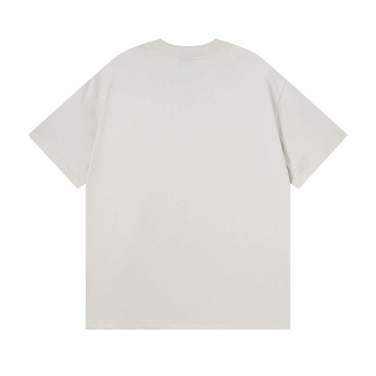 260113 New high-quality striped woven fabric washed snowflake T-shirt