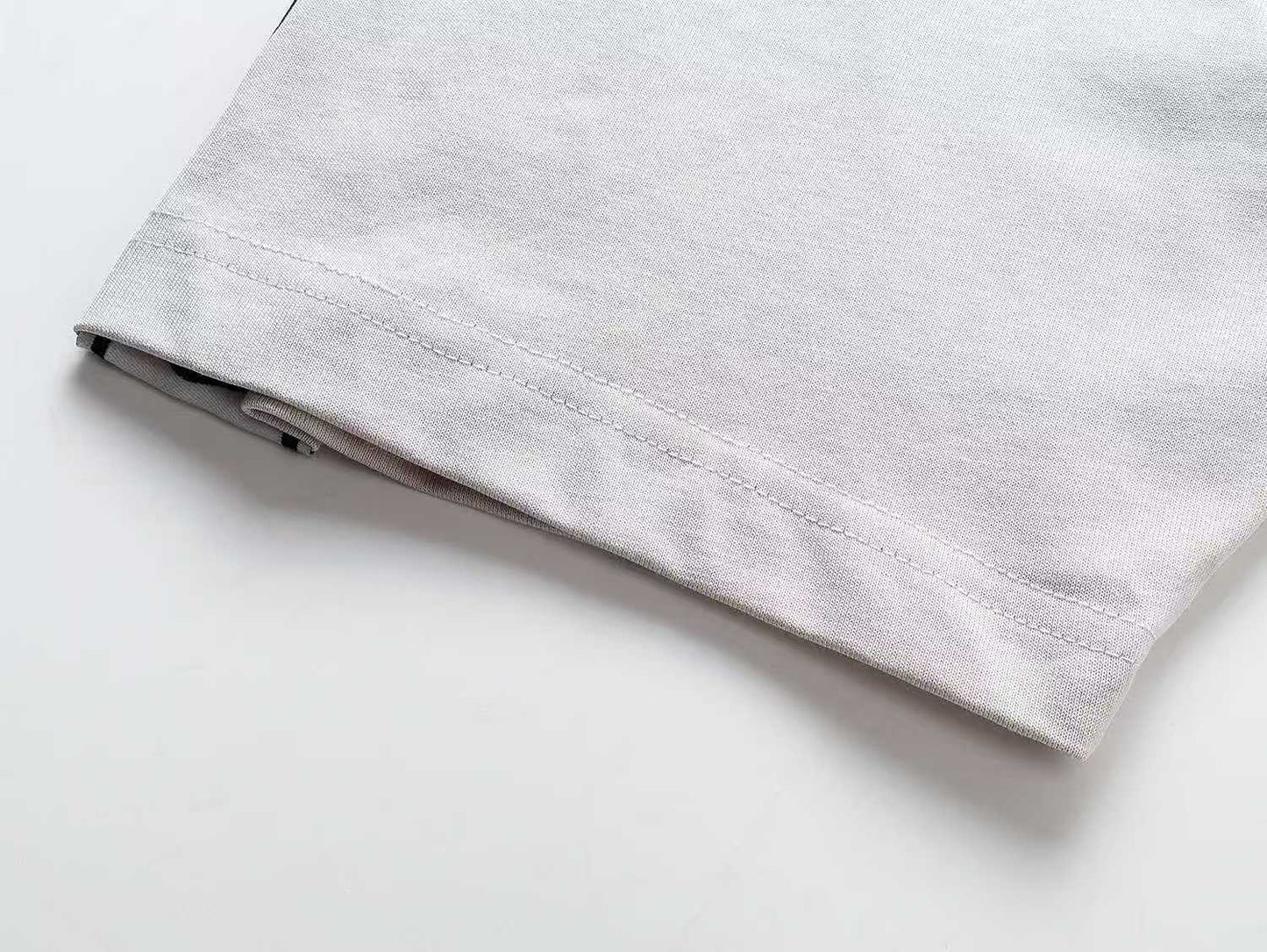 260113 New high-quality striped woven fabric washed snowflake T-shirt