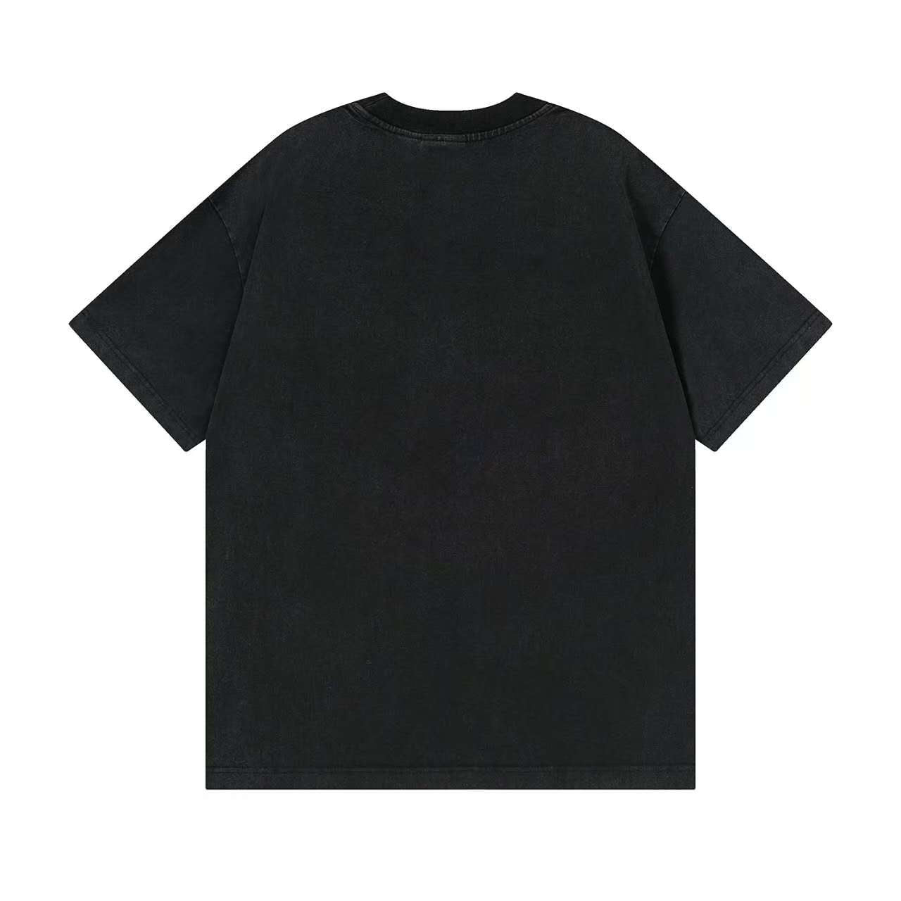 260113 New high-quality striped woven fabric washed snowflake T-shirt