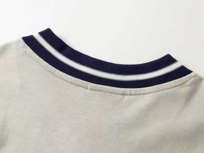 260113 New high-quality heavy-duty V-neck direct-injection printed long-sleeve shirt