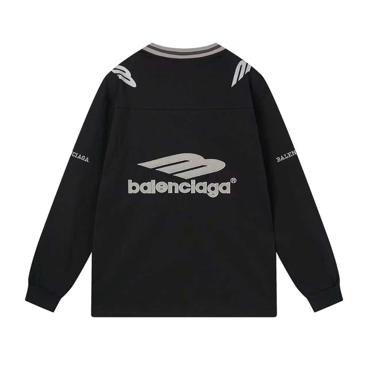 260113 New high-quality heavy-duty V-neck direct-injection printed long-sleeve shirt