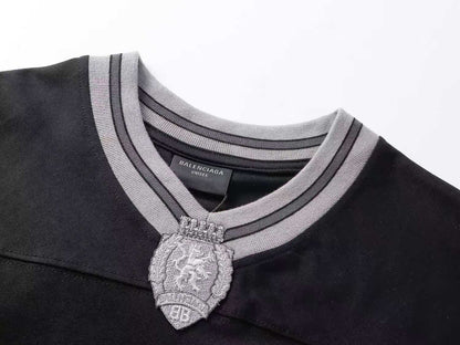 260113 New high-quality heavy-duty V-neck direct-injection printed long-sleeve shirt