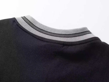 260113 New high-quality heavy-duty V-neck direct-injection printed long-sleeve shirt