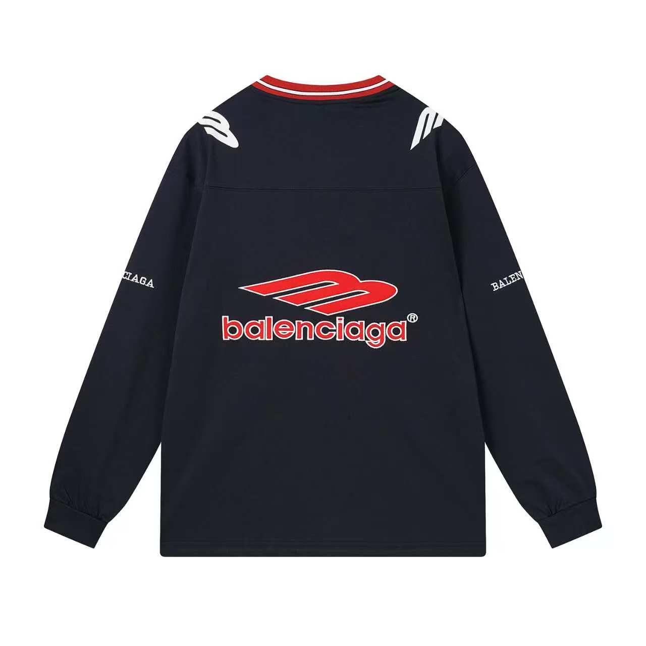 260113 New high-quality heavy-duty V-neck direct-injection printed long-sleeve shirt
