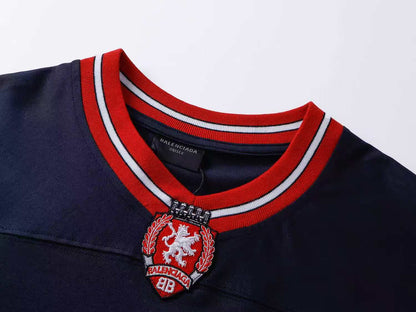260113 New high-quality heavy-duty V-neck direct-injection printed long-sleeve shirt