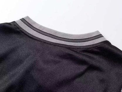 260113 New high-quality heavy-duty V-neck direct-printed T-shirt