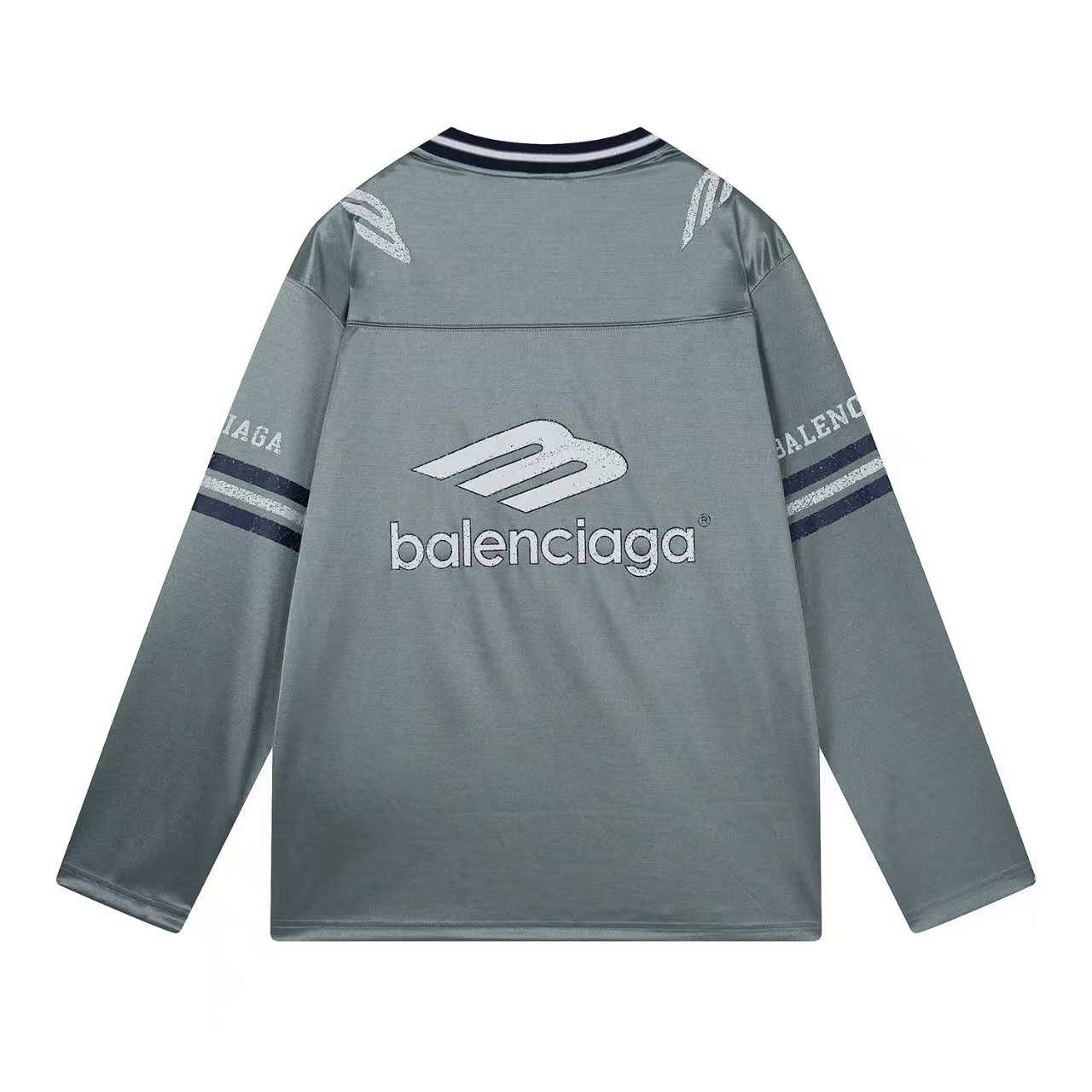 260113 New high-quality heavy-duty V-neck direct-injection printed long-sleeve shirt