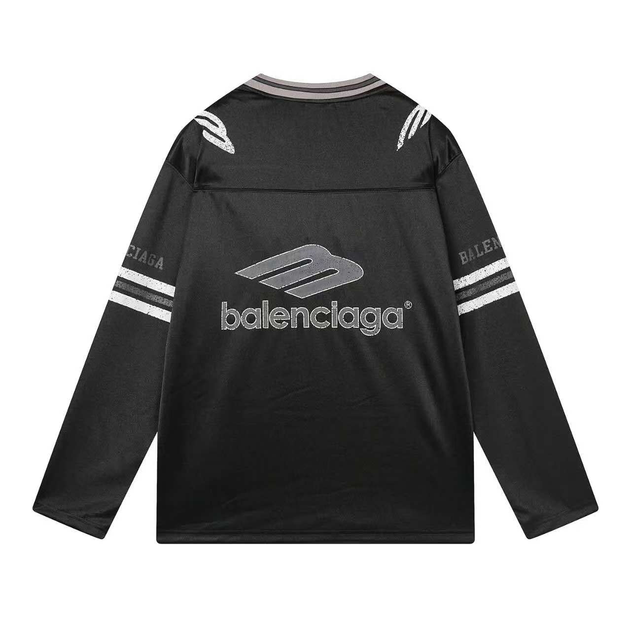 260113 New high-quality heavy-duty V-neck direct-injection printed long-sleeve shirt