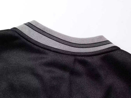 260113 New high-quality heavy-duty V-neck direct-injection printed long-sleeve shirt