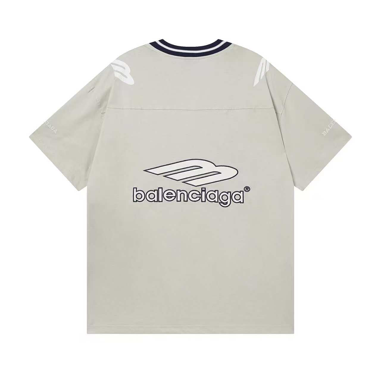 260113 New high-quality heavy-duty V-neck embroidered print T-shirt