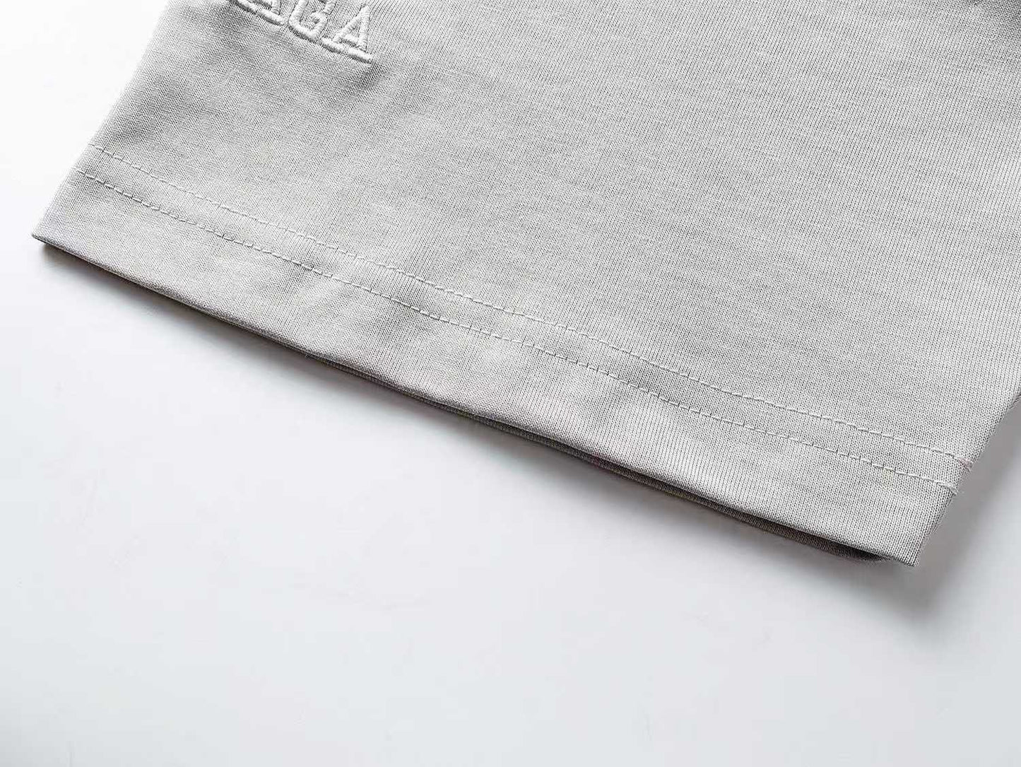 260113 New high-quality heavy-duty V-neck embroidered print T-shirt