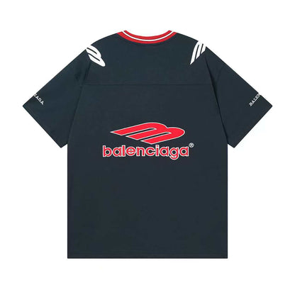 260113 New high-quality heavy-duty V-neck embroidered print T-shirt