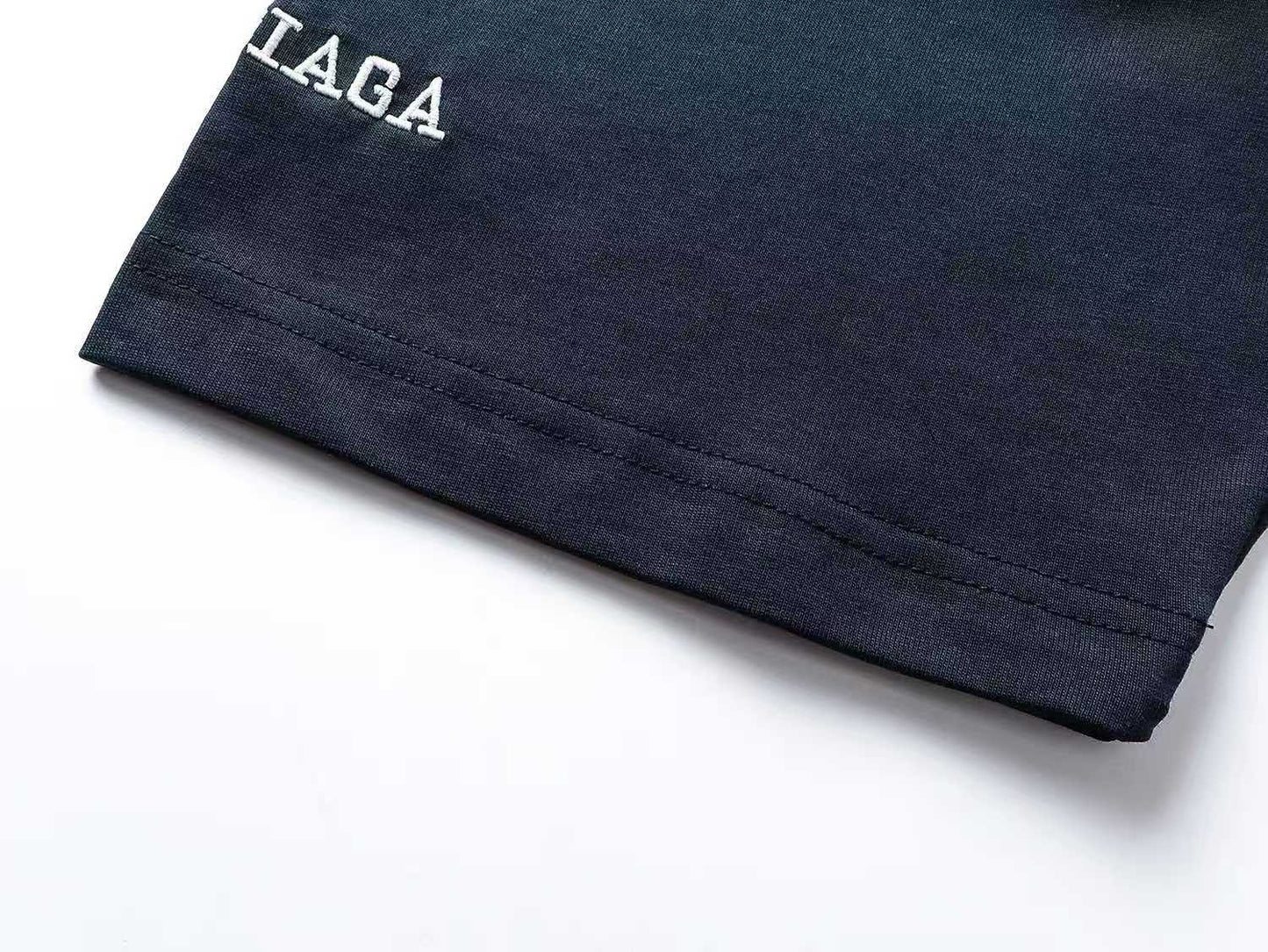 260113 New high-quality heavy-duty V-neck embroidered print T-shirt
