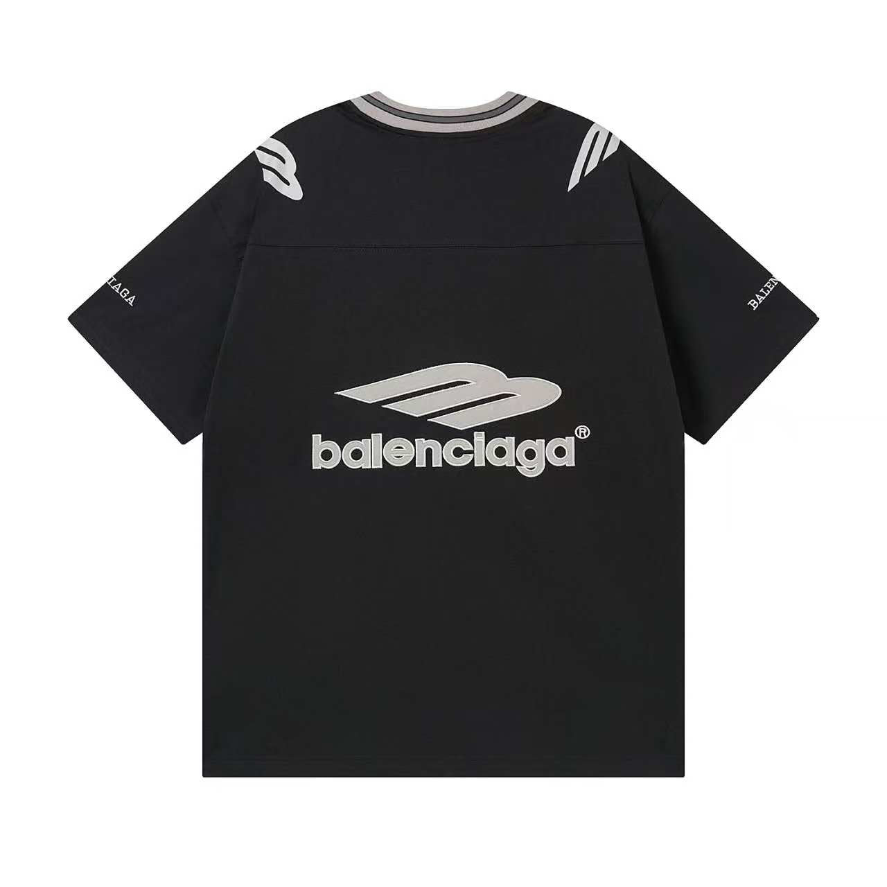 260113 New high-quality heavy-duty V-neck embroidered print T-shirt
