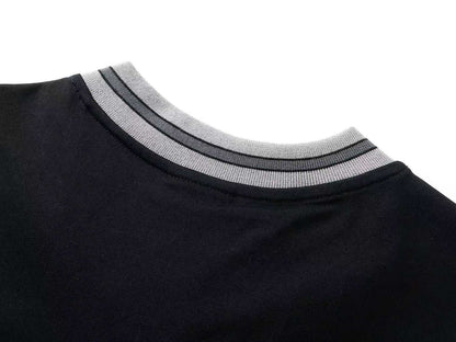 260113 New high-quality heavy-duty V-neck embroidered print T-shirt