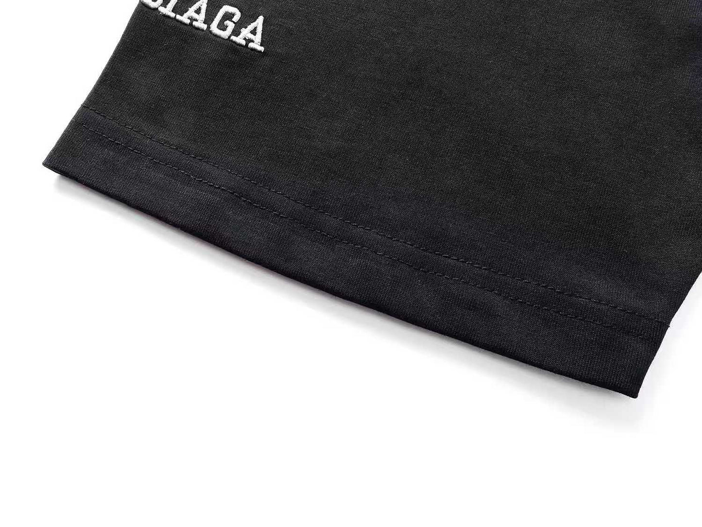 260113 New high-quality heavy-duty V-neck embroidered print T-shirt