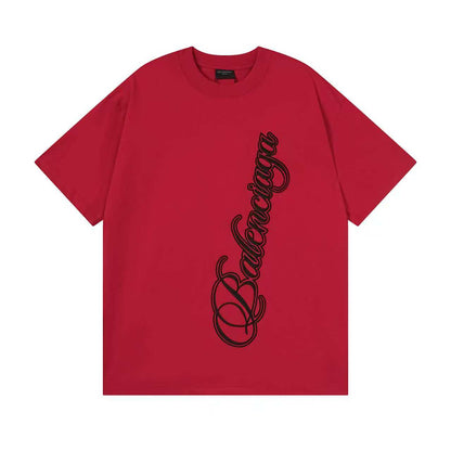 260113 New high-quality artistic font letter embroidery T-shirt