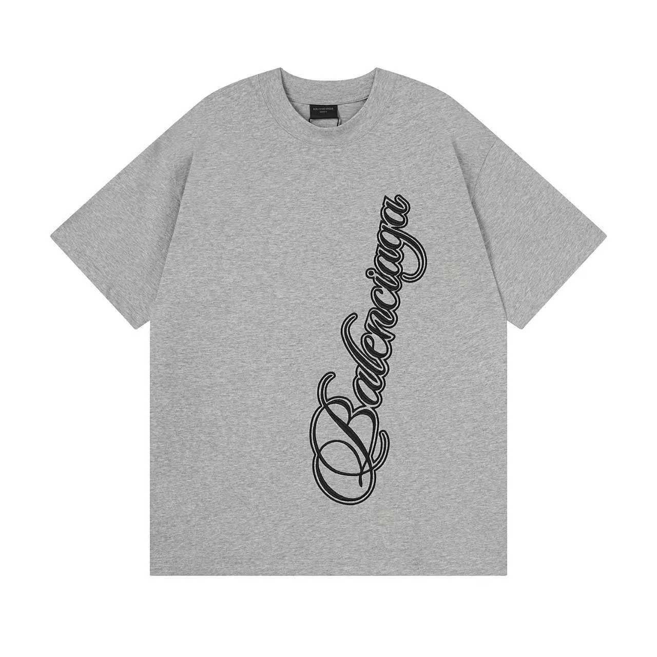 260113 New high-quality artistic font letter embroidery T-shirt