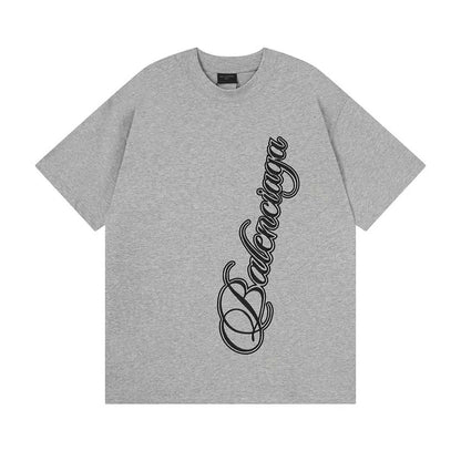 260113 New high-quality artistic font letter embroidery T-shirt