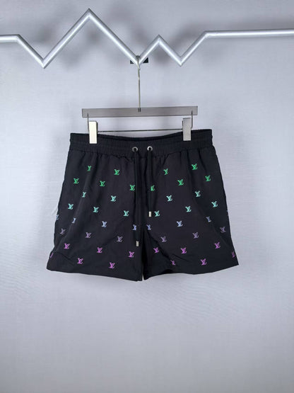 260113 New high-quality gradient embroidery four-quarter beach shorts