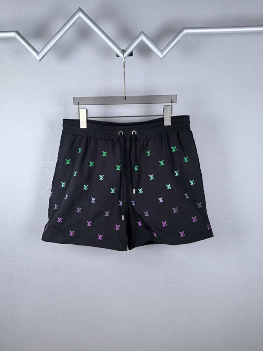 260113 New high-quality gradient embroidery four-quarter beach shorts