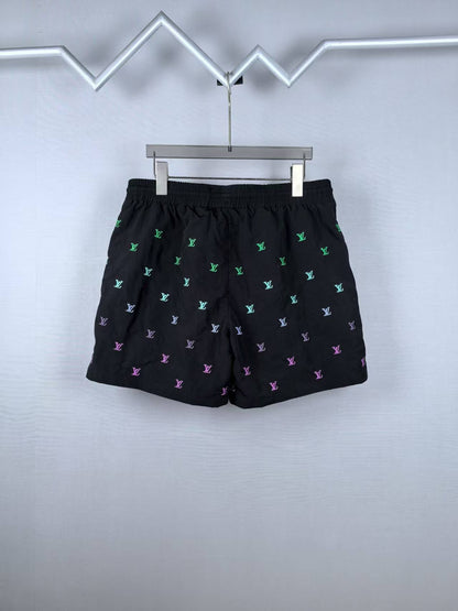 260113 New high-quality gradient embroidery four-quarter beach shorts